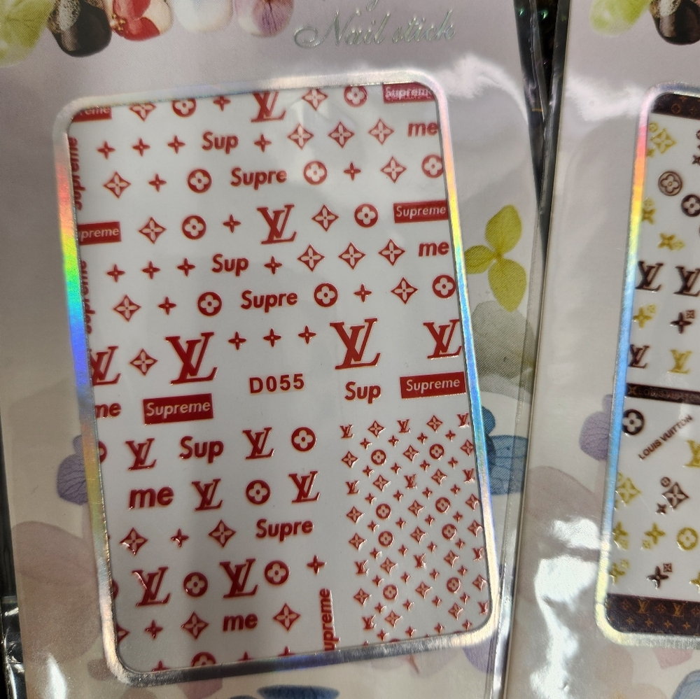 Fashion Nail Decal Set - Red, Gold, Blue - Picture 4 of 4